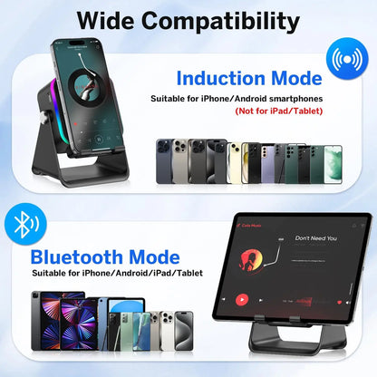 Auto induction speaker with built-in stand